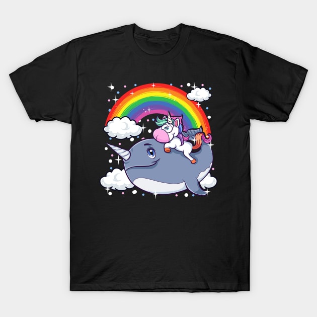 Adorable Unicorn Riding Narwhal Unicorn Of The Sea T-Shirt by theperfectpresents